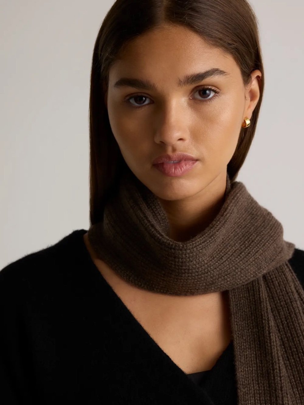 Quince Mongolian Cashmere  Scarf brown